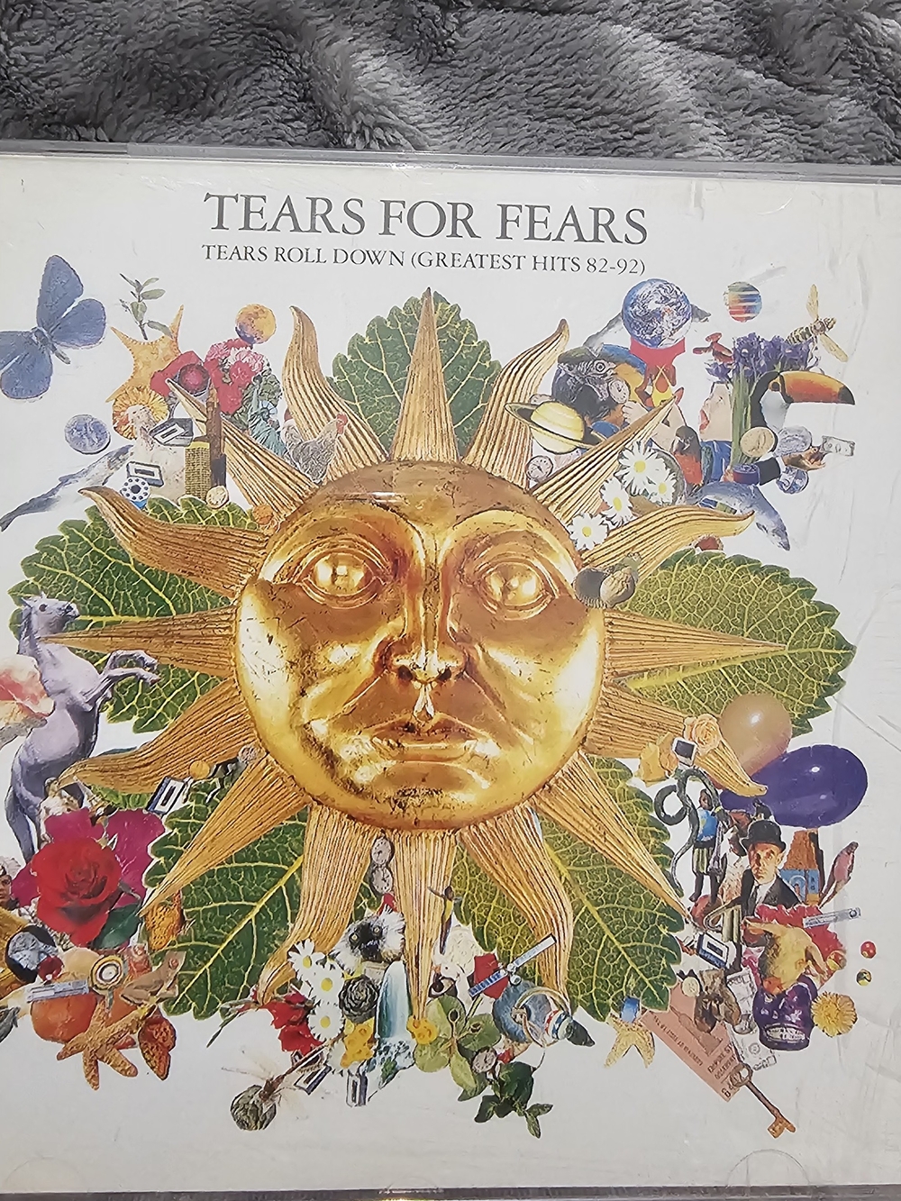 Tears for Fear  - Tears Roll Down (Greatest Hits) Album Cover - Gold Sun Artwork